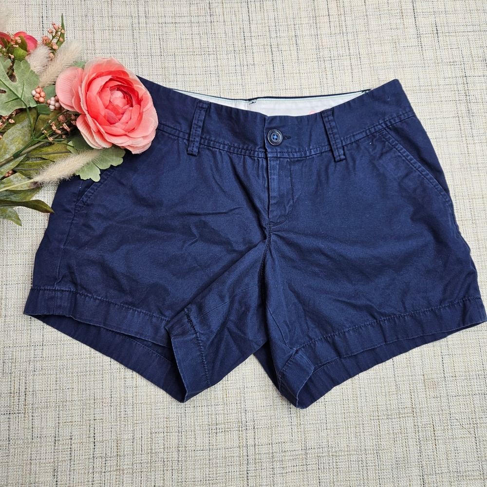 Lilly Pulitzer Callahan Shorts Navy Blue Cotton Blend Casual‎ Size 0